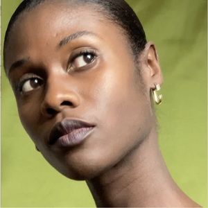 Gold vermeil dainty earrings modern oval shape luxury 14k gold jewelry